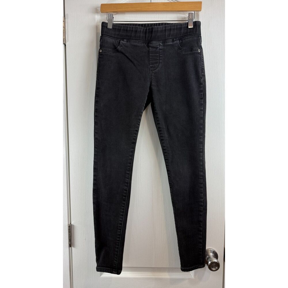 Old Navy Black Denim Rockstar Built In Warm Jeggings Pull On Jeans Women's 2